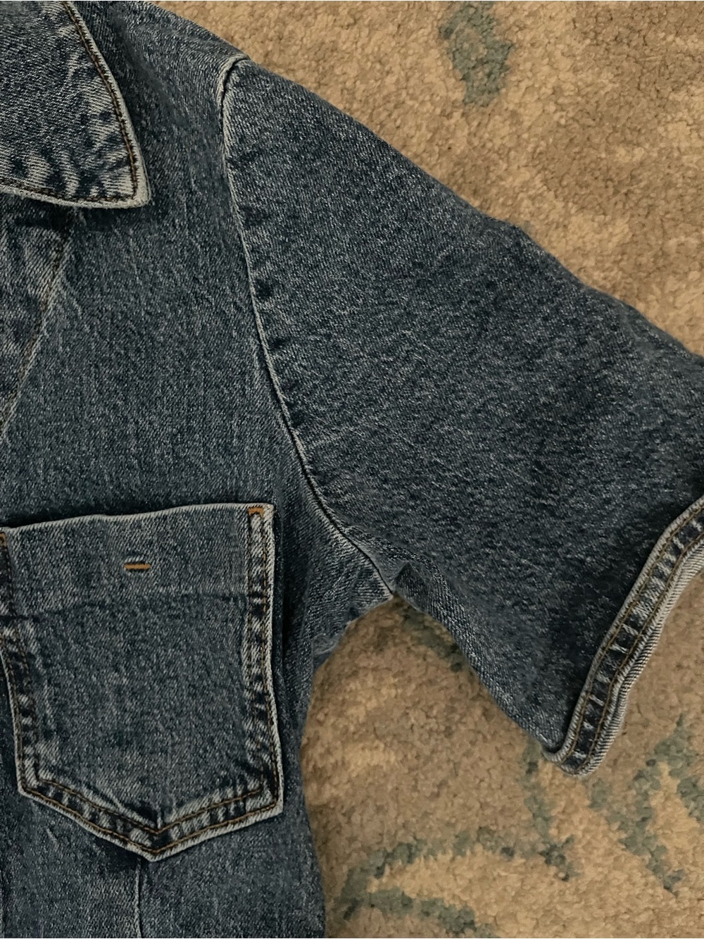 Zara denim button front short sleeve dress. Size sm - Picture 8 of 16